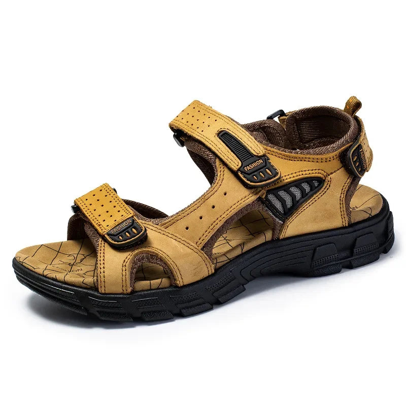 Brand Classic Mens Sandals Summer Genuine Leather Sandals Men Holidays Outdoor Casual Shoes Men Sandal Beach 2023
