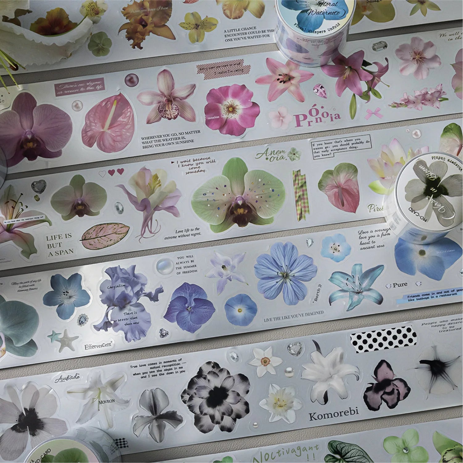 1pcs/lot Decorative Adhesive Tapes Flower meaning to be continued Junk Journal Japanese Masking Scrapbooking Stickers