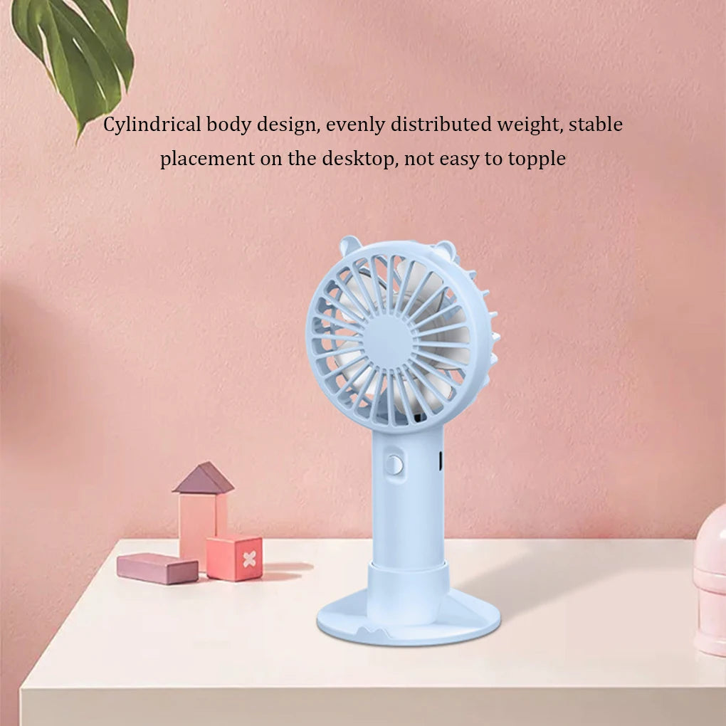 Handheld Fan Mini USB Rechargeable Fans Desk Table with Base Small Makeup Mute Cooler Girls Kids Outdoor Dorm Home