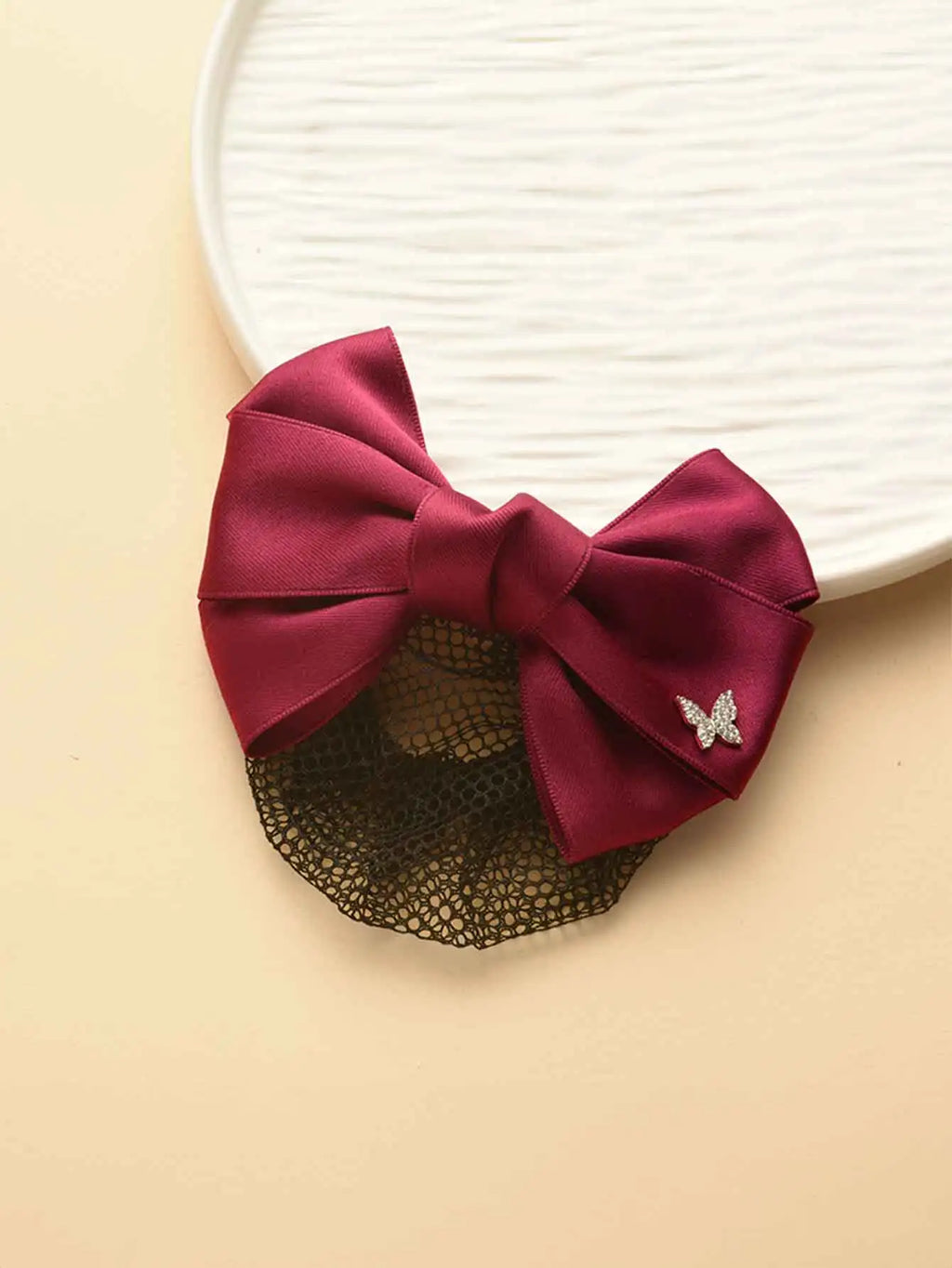 Head Flower Net Bag Professional CCB Postal Nurse Hotel Stewardess Uniform Belt Thin Online Work Tray Hair Net Bag Bow