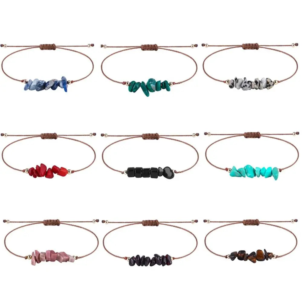 Natural Stone Amethysts Fluorite Bohemia Bracelet Crystal Gravel Bracelets Beach Body Jewelry Women Jewelry Accessories