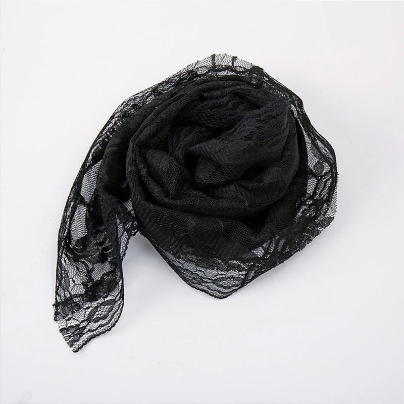 Lace Shawl Mantilla Catholic Veil Lightweight Tassel Scarf Floral Embroidery