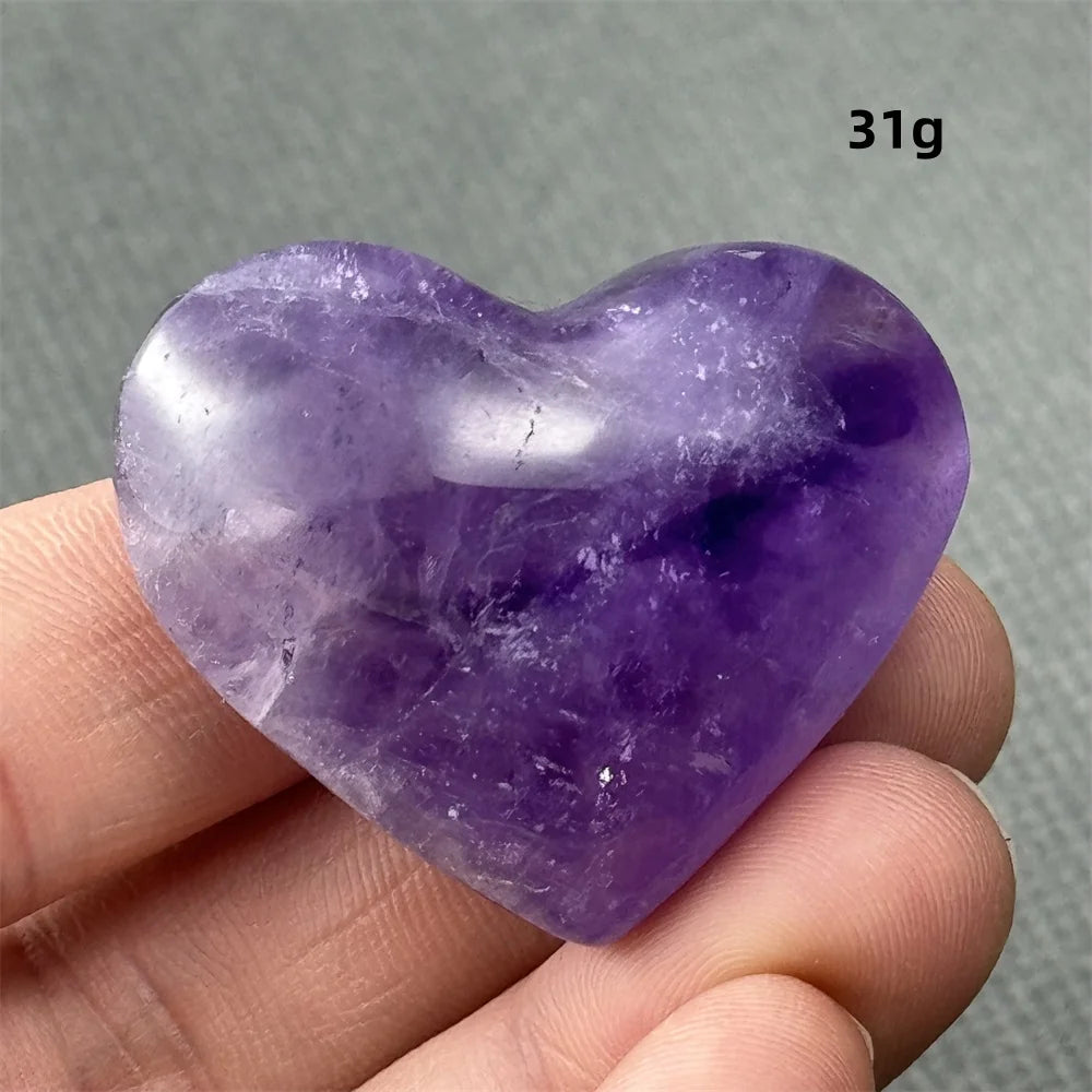 Natural Amethyst Heart Shaped Love Gemstone Meaning Love Healing Reiki Meditation Energy Witchcraft Home Decoration