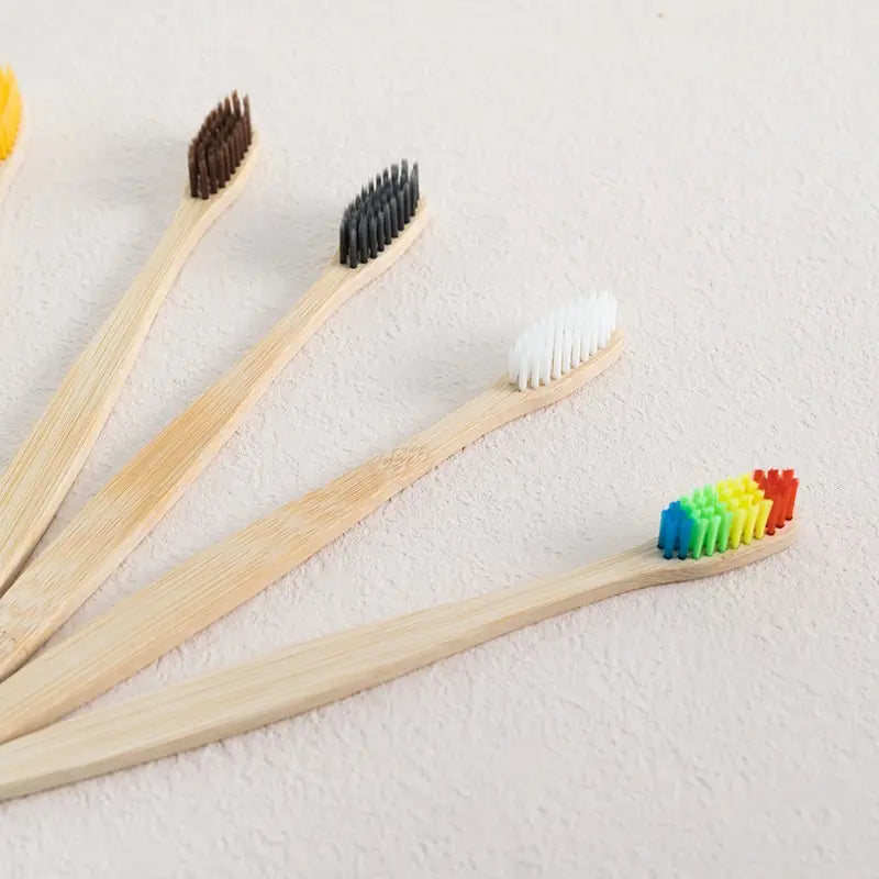 10PCS Colorful Natural Bamboo Toothbrush Set Soft Bristle Charcoal Teeth Whitening Bamboo Toothbrushes Soft Dental Oral Care