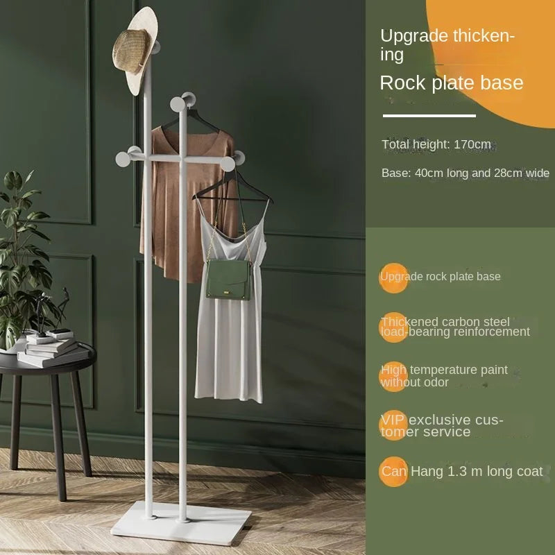 Home Room Furniture Household Clothes Storage Hanger Floor Standing Removable Metal Iron Art Coat Rack Bedroom Minimalist Rack