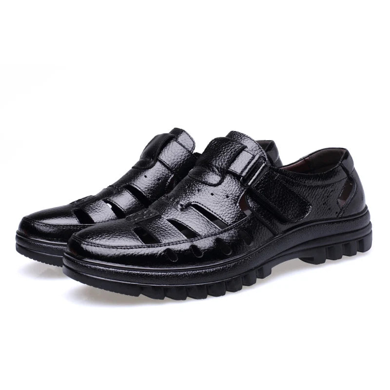 Genuine Leather Sandals Men Summer Shoes Non-slip Flat Soft Casual Brand Footwear