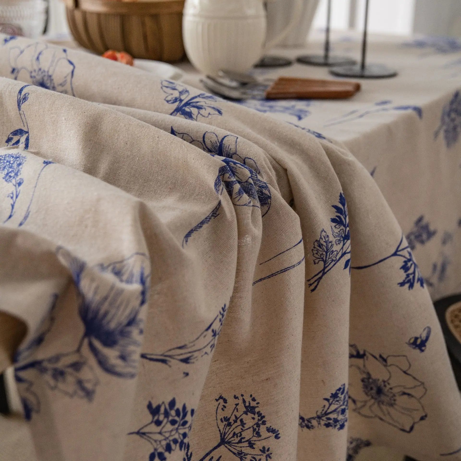Cotton Linen Table Cloth Printing Table Cover for Party Kitchen Dining Spring Summer Picnic Indoor Outdoor Use Home Luxury Decor