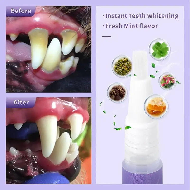 Pet Oral Repair Gel Tooth Repair Natural Dog Toothpaste Gel Teeth Brushing Cleaner For Kitten Dogs Cats Pets Breath Freshener