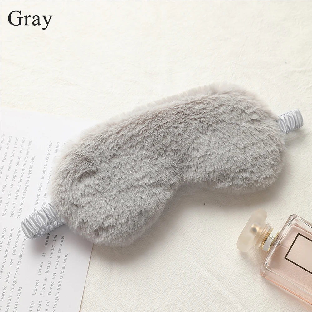 Tcare Lightweight Comfortable Sleep Mask Super Soft Adjustable Rabbit Plush Eye Masks for Sleeping Shift Work Naps for Men Women