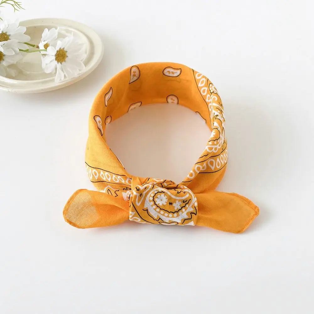 Headband Small Square Scarf Triangle Scarf Hip Hop Cashew Nut Print Scarves Scarf Hair Band Cotton and Linen Printed Silk Scarf
