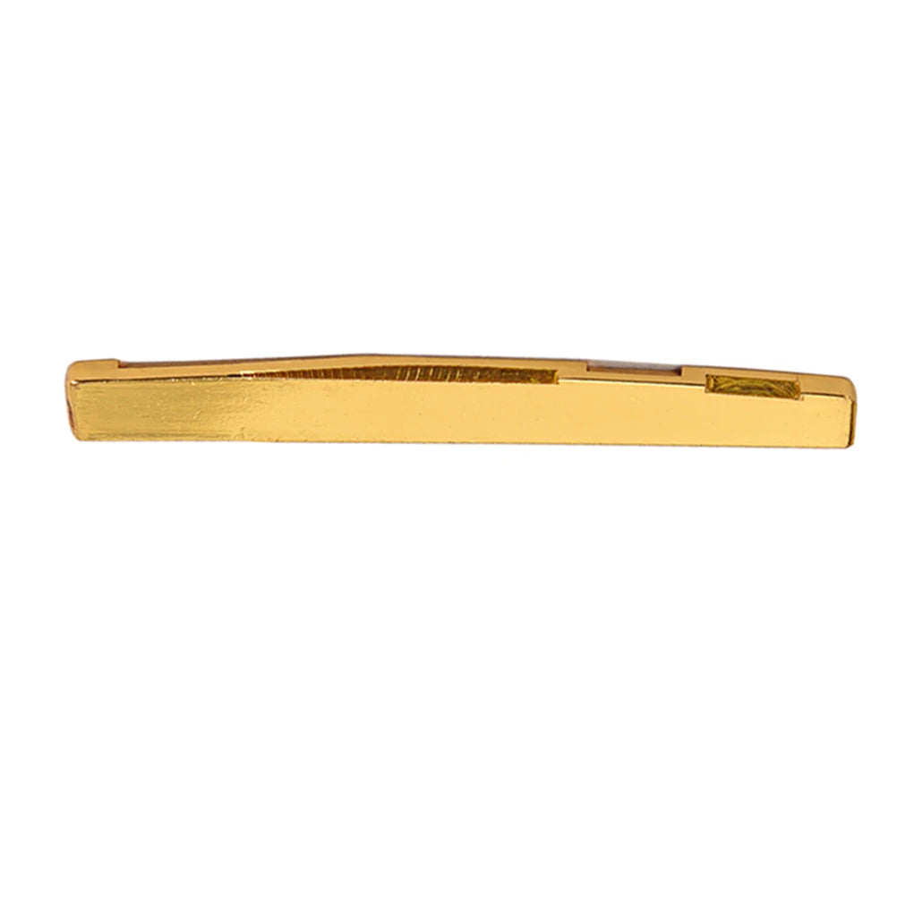 Bronze Guitar Bridge Saddle Brass Material Acoustic Folk Guitar Gold Plated Accessories Long Lasting Tone Clarity Sustain