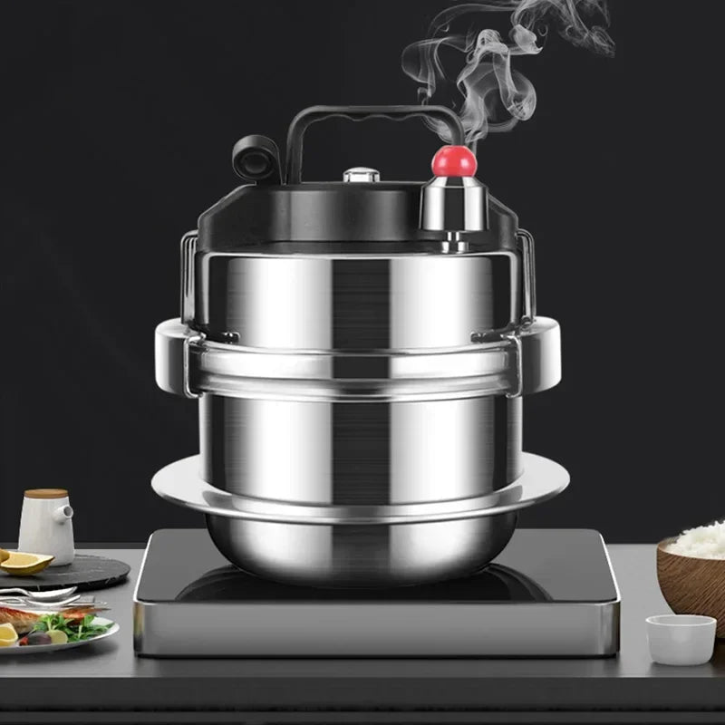 0.8-2L Outdoor Camping Small Pressure Cooker 304 Stainless Steel Portable Rice Cooker for Kitchen Cooking Tool Pressure Cooker