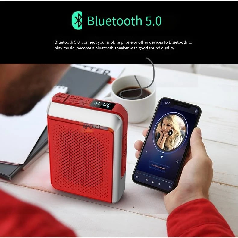 T18 Amplifier 30W 2.4G  Wireless Microphone Bluetooth 5.0 Speaker College Teacher School Tour Guide Portable FM Radio