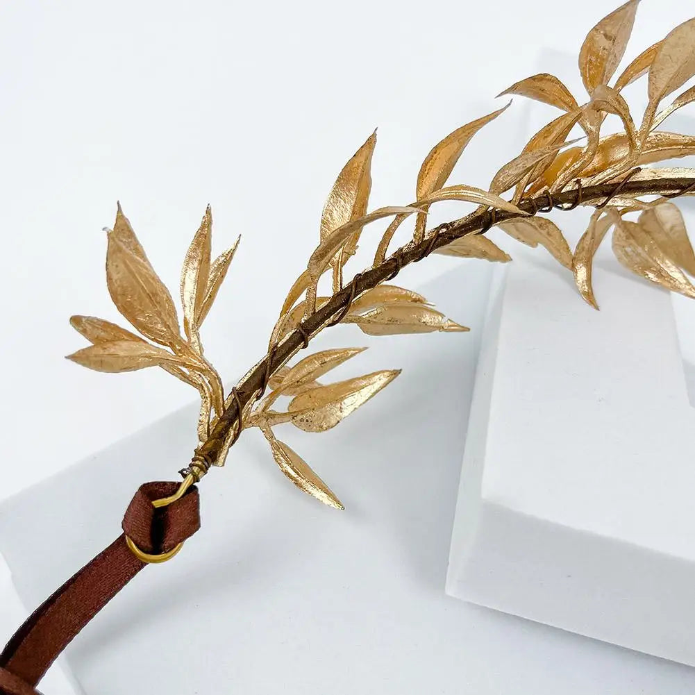 Medieval Laurel Leaf Crown Headband - Woodland Forest Greek God Circlet for Men, Adults, Renaissance Toga Cosplay