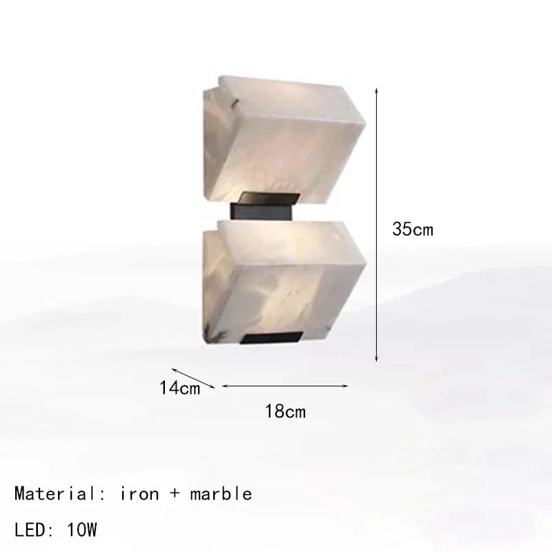 New Nordic Natural Marble Wall Lamp Hotel Corridor Corridor Lamps Living Room Bedroom Background Wall Bedside Copper Wall Lamp