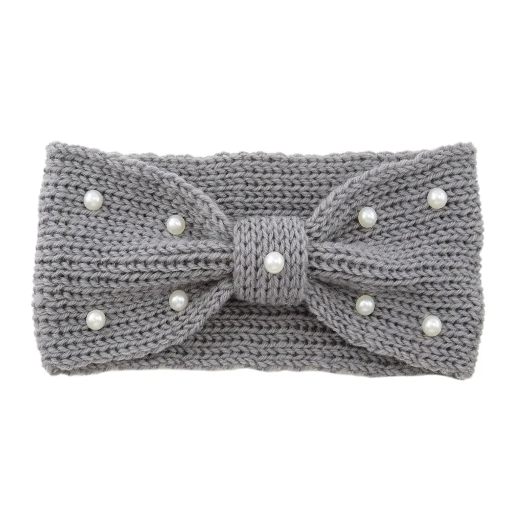 New Bowknot Pearl Headbands for Woman Solid Wash Face Hairband Elastic Sports Yoga Headwear Girls Hair Band Hair Accessories