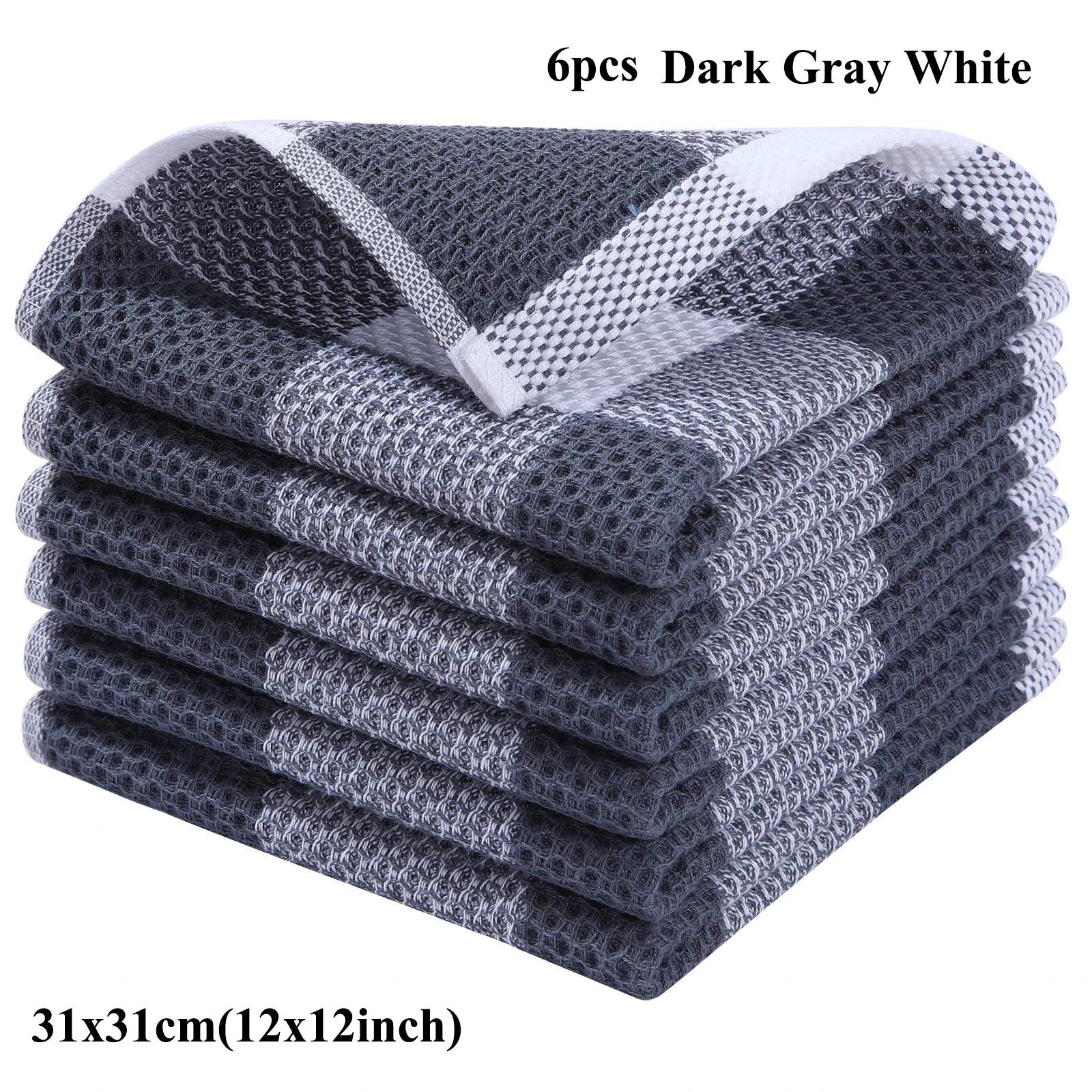 Olanly 100% Cotton Dishcloth For Kitchen Towel Home Ultra Soft Absorbent Dish Cloth Reusable Clean Tool Microfiber Kitchen Towel