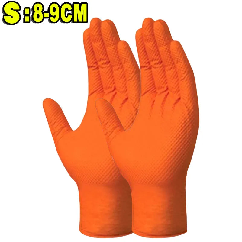 Heavy Duty Nitrile Gloves 8Mil Extra Thick Mechanic Industrial Disposable Glove with Textured Grip Antislip Safety Work Gloves