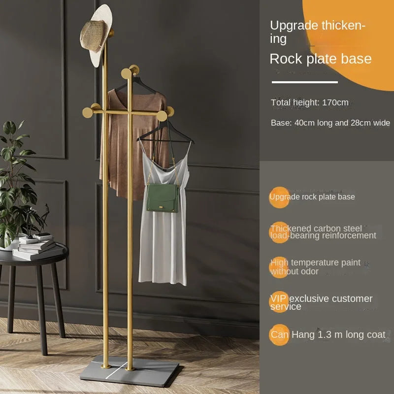 Home Room Furniture Household Clothes Storage Hanger Floor Standing Removable Metal Iron Art Coat Rack Bedroom Minimalist Rack