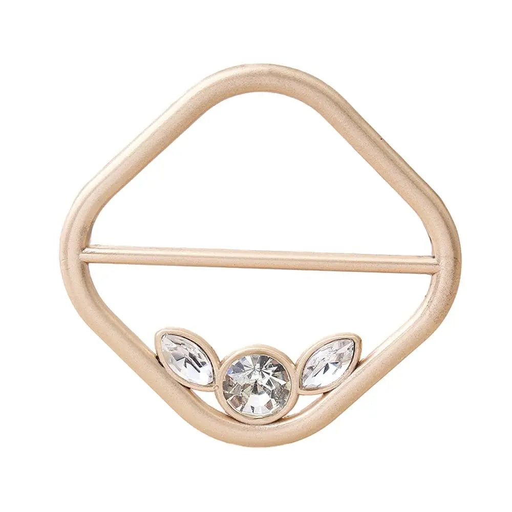 New Rhinstone Scarf Buckle T-Shirt Silk Clasp Clip Holder Scarf Ring Brooch Waist Buckle Fashion Minimalist Jewelry Accessories