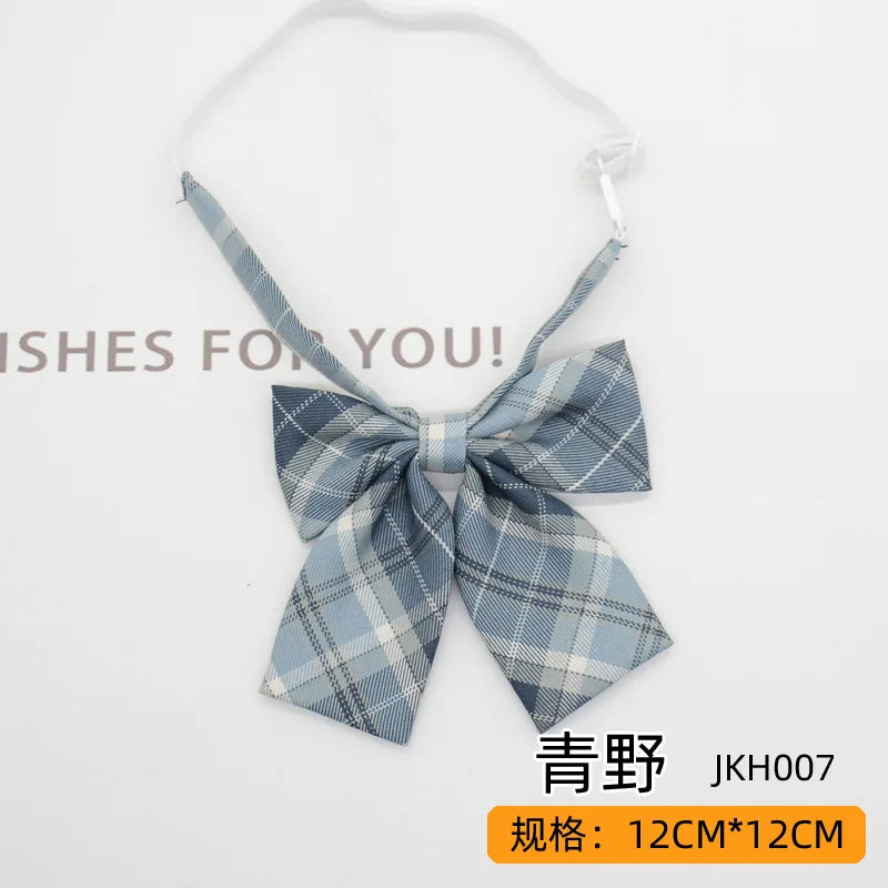 Trendy JK Ties Bowtie Women College Student Collar Neckwear Daily Shirt Accessories Cotton Plaid Bowknot Lolita Girls Lazy-tie