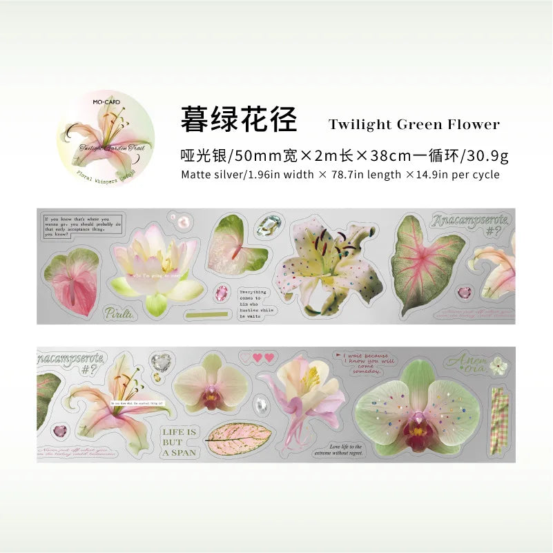 1pcs/lot Decorative Adhesive Tapes Flower meaning to be continued Junk Journal Japanese Masking Scrapbooking Stickers