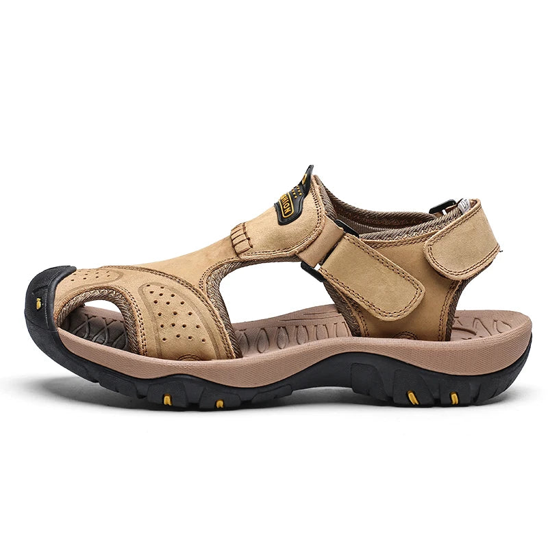 Outdoor Water Wading Leather Sandals Men Anti slip and Wear-resistant Summer Casual Shoes For Men Beach Sandals Soft Breathable
