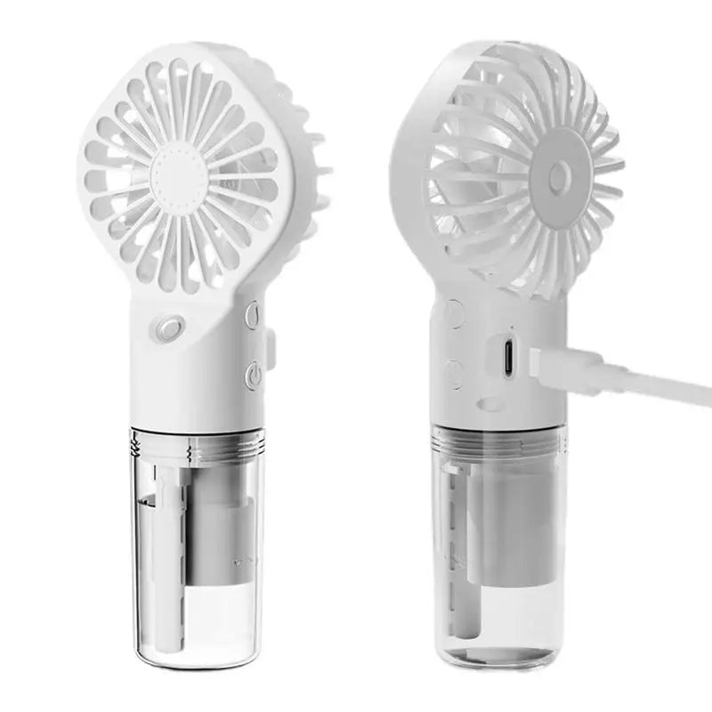 Portable Water Mist Fan USB Charging Handheld Mini Quiet Air Cooling Fan 4 Speed Humidification Spray Fan For Home Offices Dorm