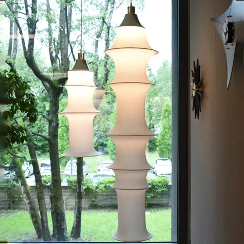 Japanese Wabi Sabi New Chinese Minimalist Bamboo knot Silk Chandelier Restaurant B&B Living Room Decoration Home Pendant Lights