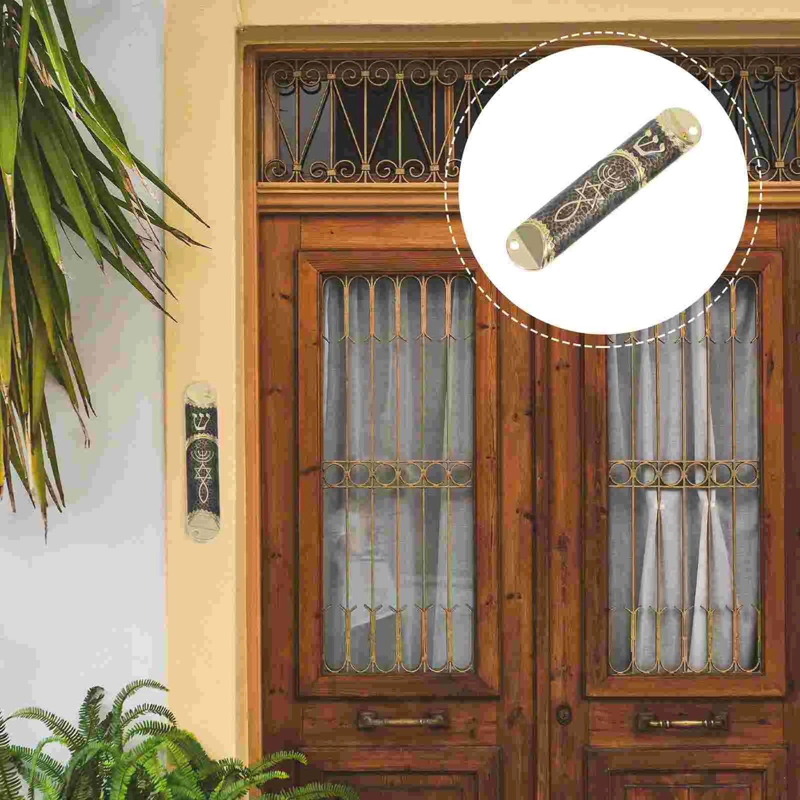 Mezuzah Scroll Jewish Door Practical Mezuza Metal Mezuza Plaque Judaica Gift with Scroll