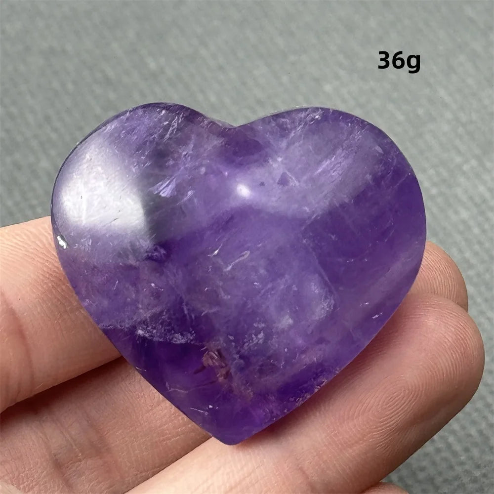 Natural Amethyst Heart Shaped Love Gemstone Meaning Love Healing Reiki Meditation Energy Witchcraft Home Decoration