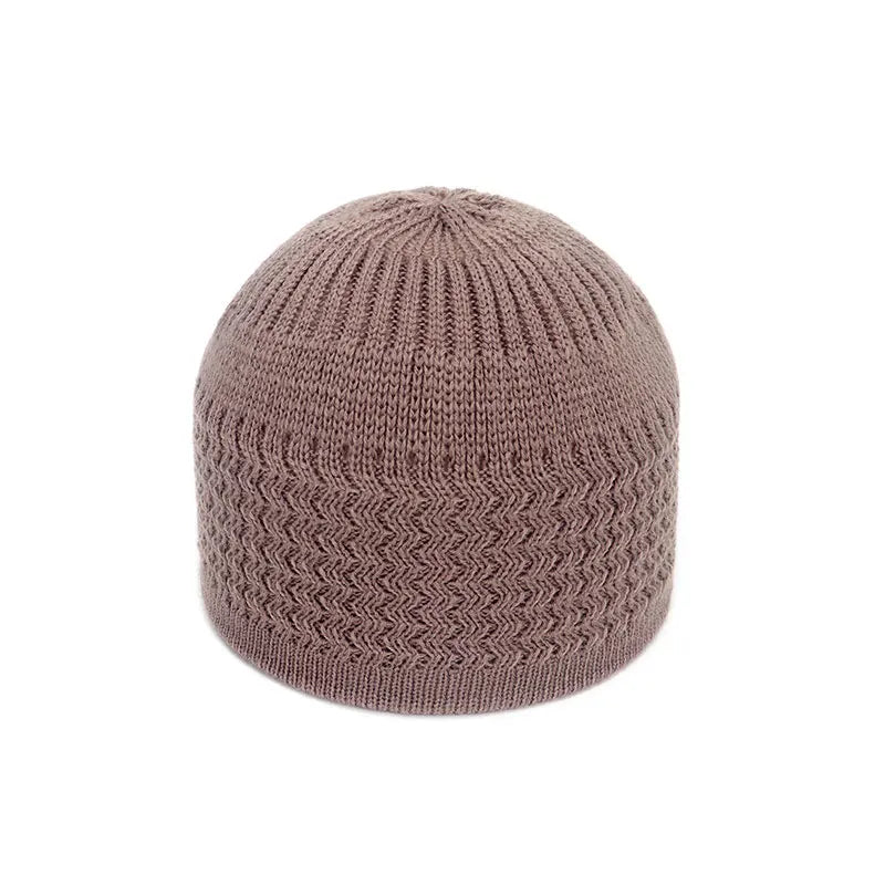 Unisex Beanies Cap Warm Islamic Ramadan Jewish Kippah Homme Hat Winter Knitted Muslim Men Prayer Hats Men's Wrap Head Caps