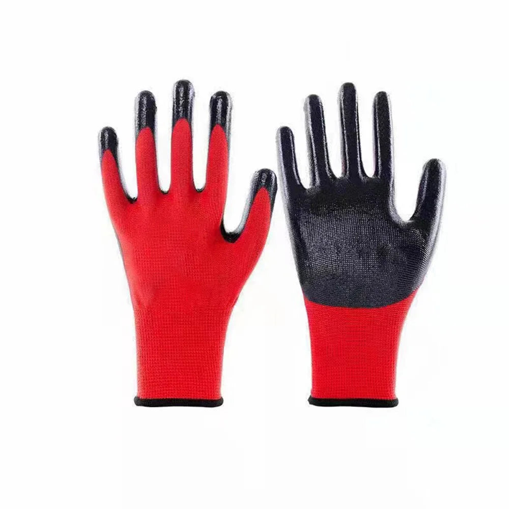 2024 Nylon Safety Working Gloves Premium Nitrile Coated Builders Excellent Grip Gardening Grip Industrial Protective Work Gloves