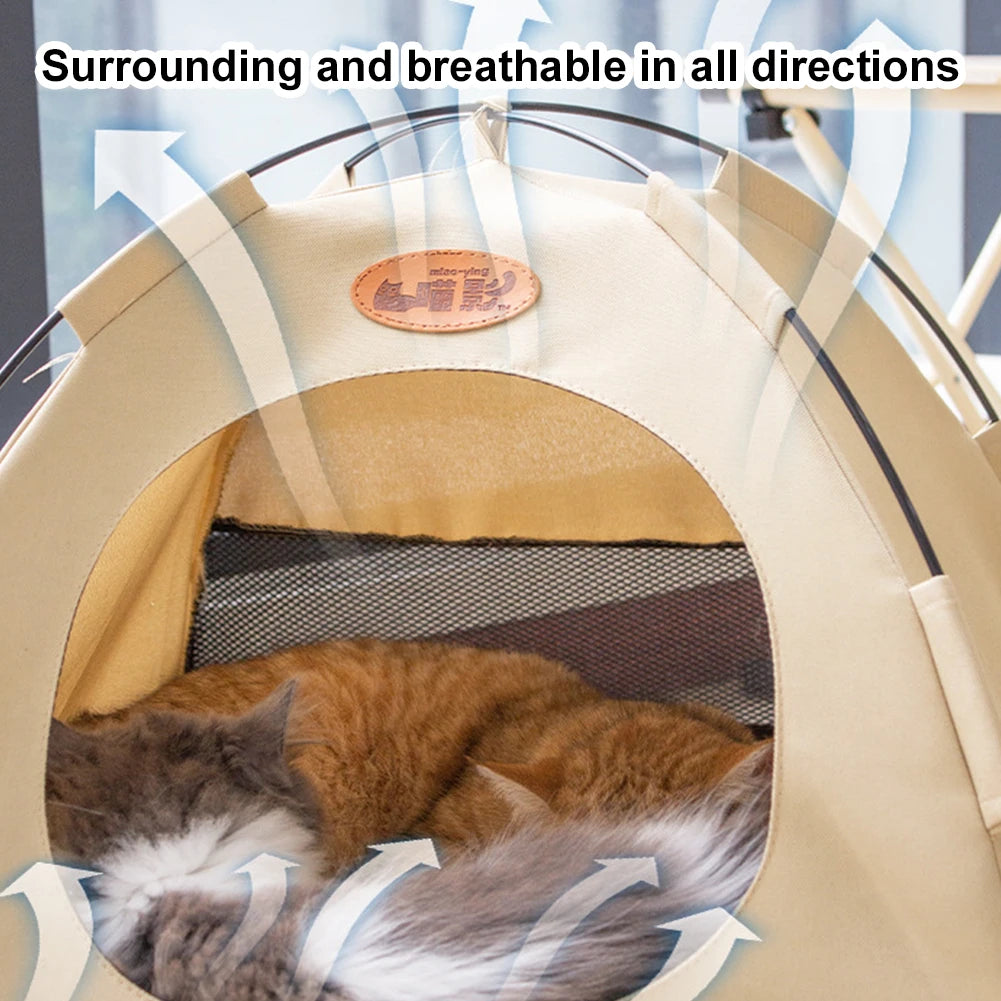 Pet Tent Bed  Cooling Pet Cat Tent Cave Outdoor Travel Cat Sleeping House Comfortable Puppy Bed Cat Nesk Kennel Pet Supplies