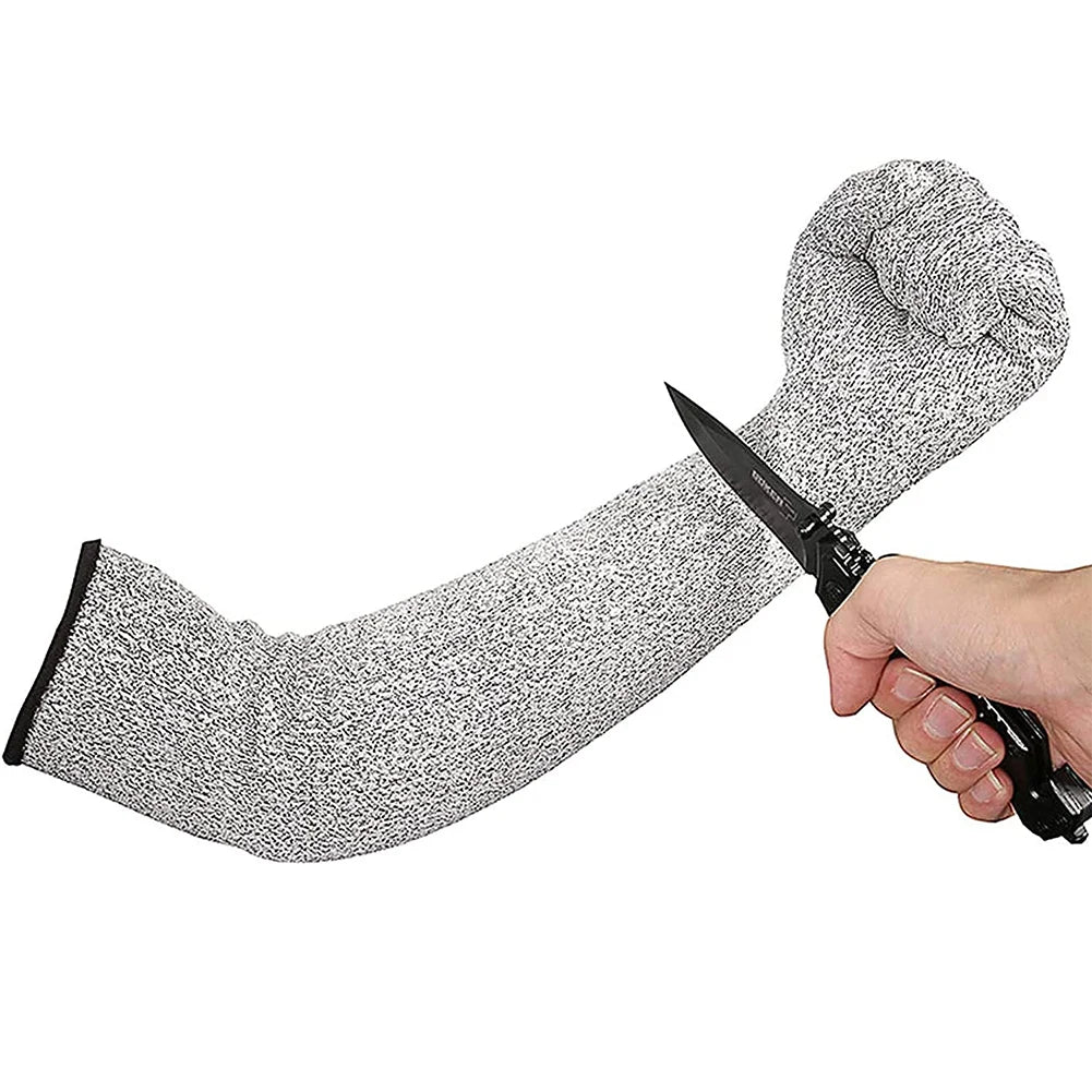 1PC Level 5 HPPE Cut Resistant Arm Sleeve Breathable Skin-friendly Food Grade Material Cut-Resistant Arm Sleeve for Outdoor Work