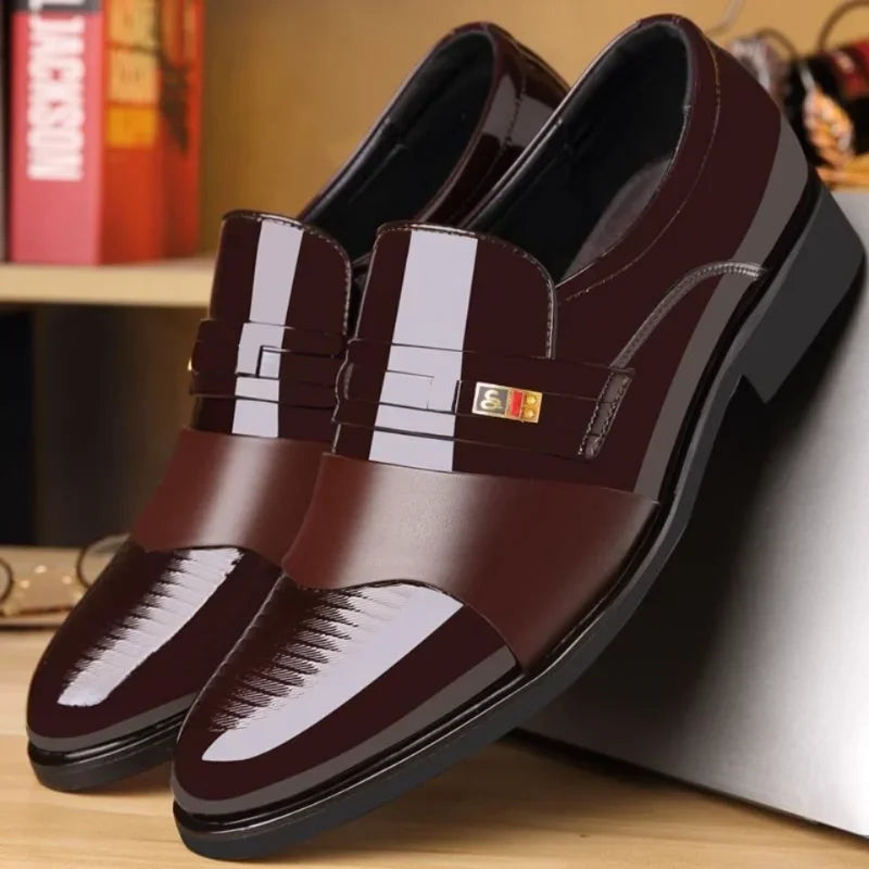 Luxury Leather Men Shoes for Wedding Formal Oxfords Business Casual Office Work Shoes for Men Classic Men's Pointy Dress Shoes