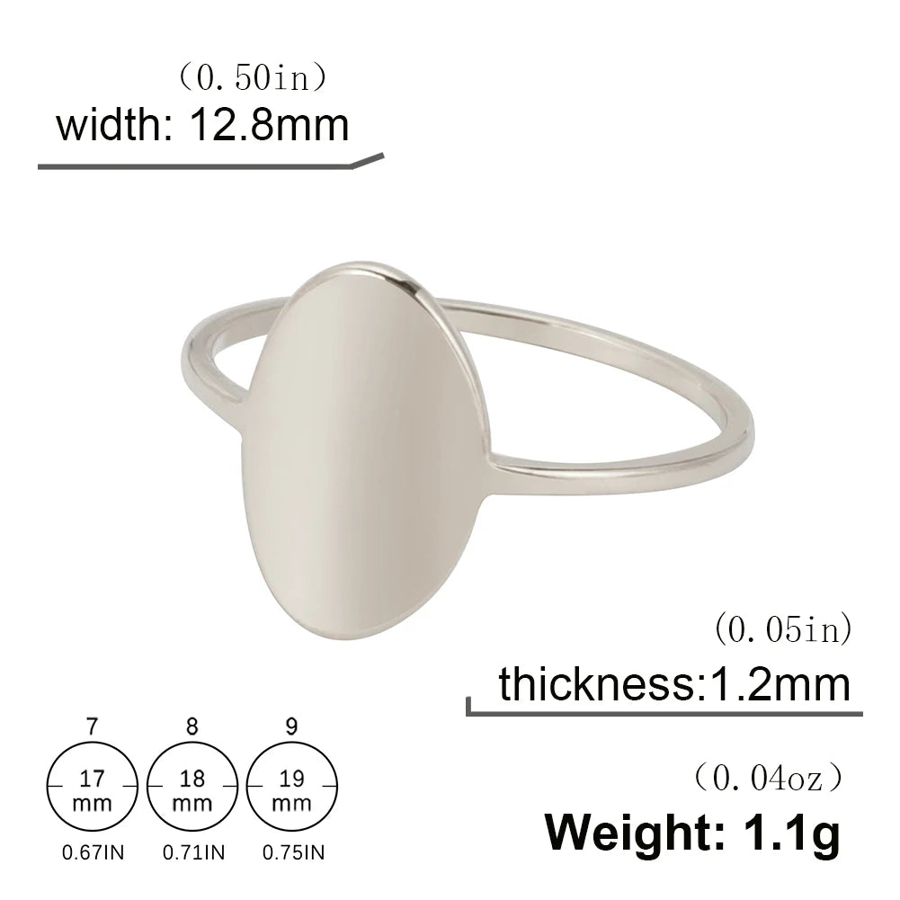 Skyrim New Geometric Oval Ring Stainless Steel Women Finger Rings Fashion Minimalist Jewelry 2025 Wedding Band Gift Wholesale