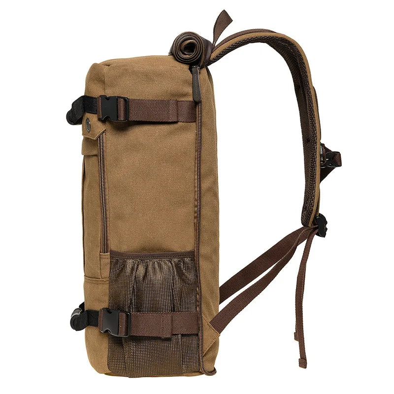 Travel Rucksack Multifunctional Travel Bucket Backpack Men 3 Colors Canvas College Student School Backpack