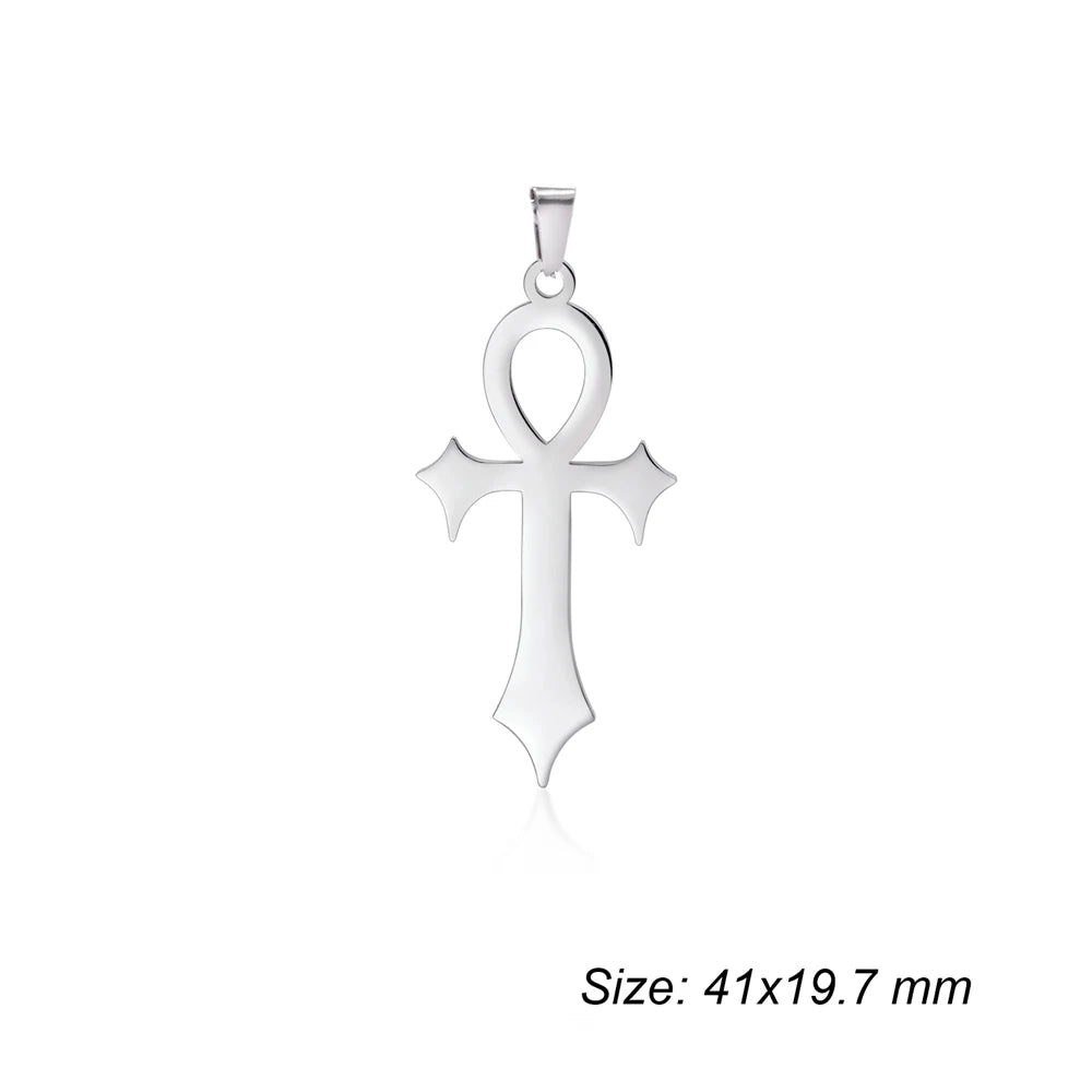 Wholesale Stainless Steel Tree-Shaped Crosses Charms For Jewelry Making Diy Necklace Earrings Pendants Accessories 34x56mm