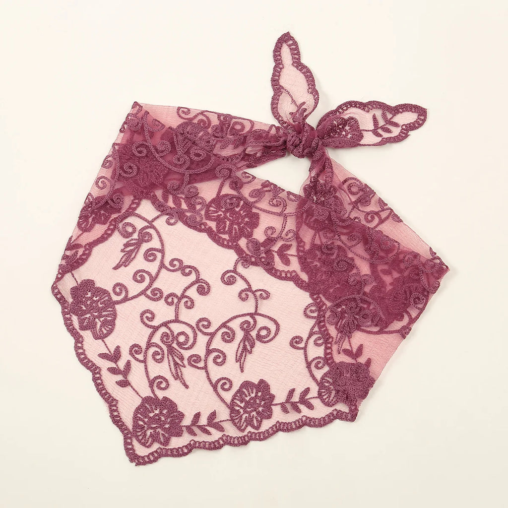 Fashion Ins Lace Hair Scarf Women Retro Triangle Hair Bands Vintage Triangular Headscarf Girls Elegant Headwear Hair Accessories