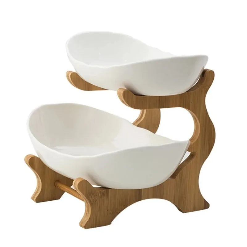 Ceramic Living Room Home Three-layer Fruit Plate Candy Dish Creative Modern Dried  Basket Snack Snack Trinket Dish