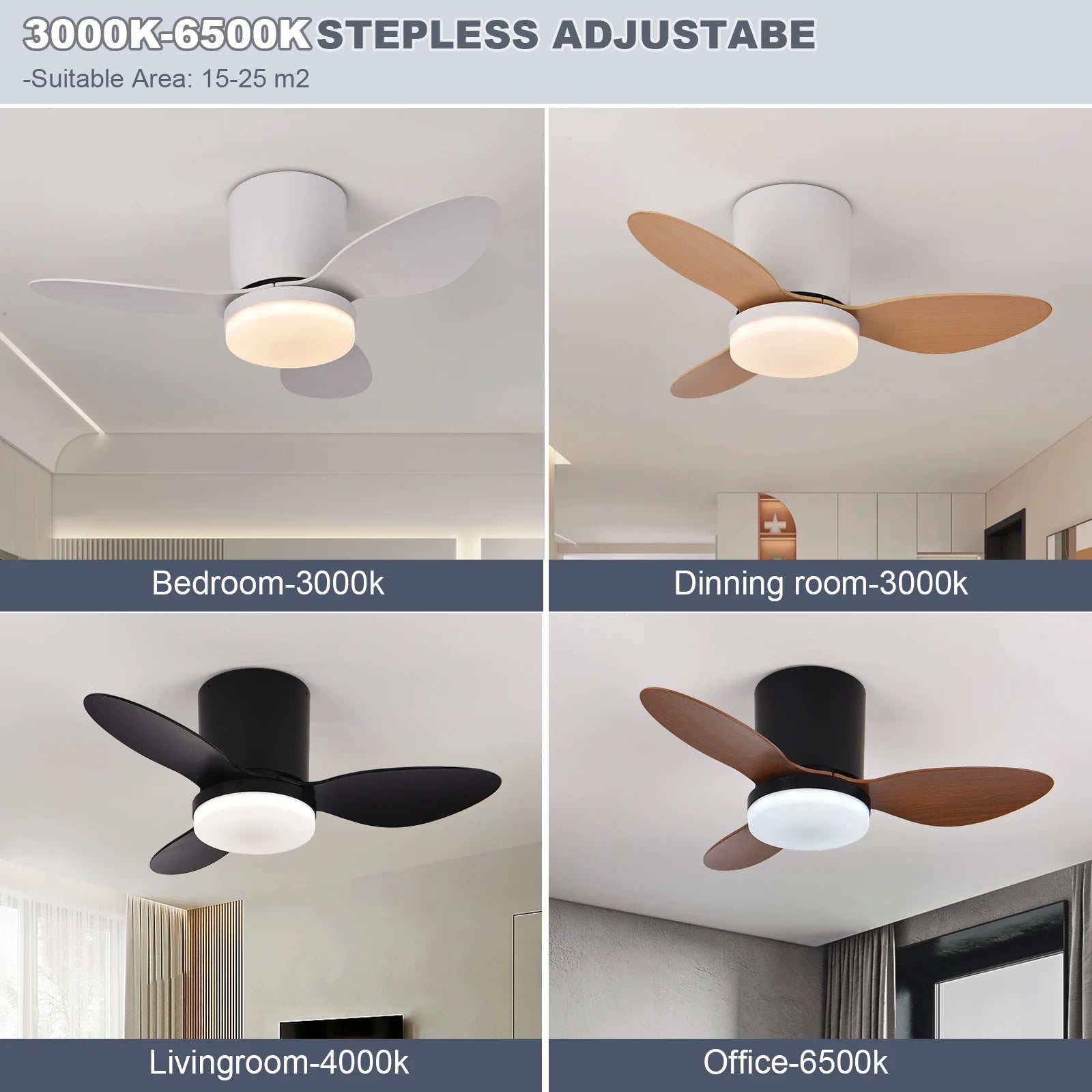 LED Ceiling Mounted Living Room Fan Light, Nordic Restaurant Decorative Ceiling Fan, Household Minimalist Electric Fan Light