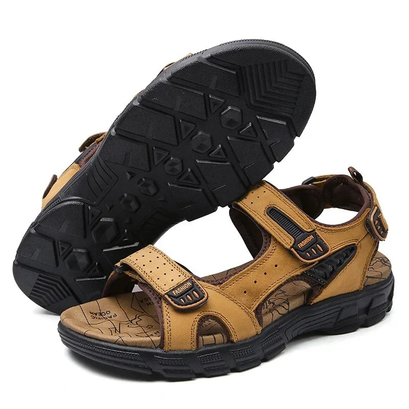 New Mens Sandals Summer Genuine Leather Sandals Men Outdoor Casual Lightweight Sandal Fashion Men Sneakers