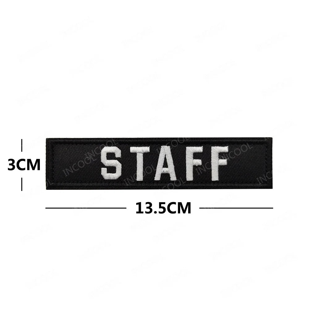 PRESS MEDIA INSTRUCTOR Doctor Nurse First Aid Staff IR Infrared Reflective Glow In Dark Patches Appliqued Embroidered Badges