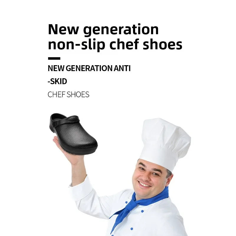 Chef Shoes Men's Summer New Large Size Black Kitchen Work Shoes Non-slip Men's Shoes