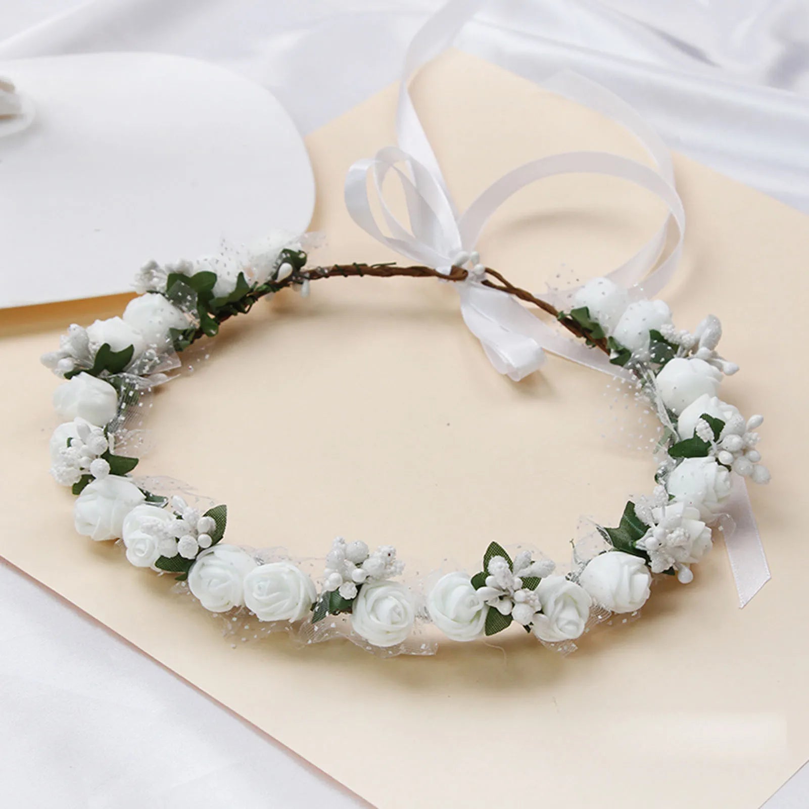 Bridal Flower Headband Bohemian Flower Crowns Floral Garland Wedding Wreaths Hair Vine Headpiece Wedding Hair Accessories