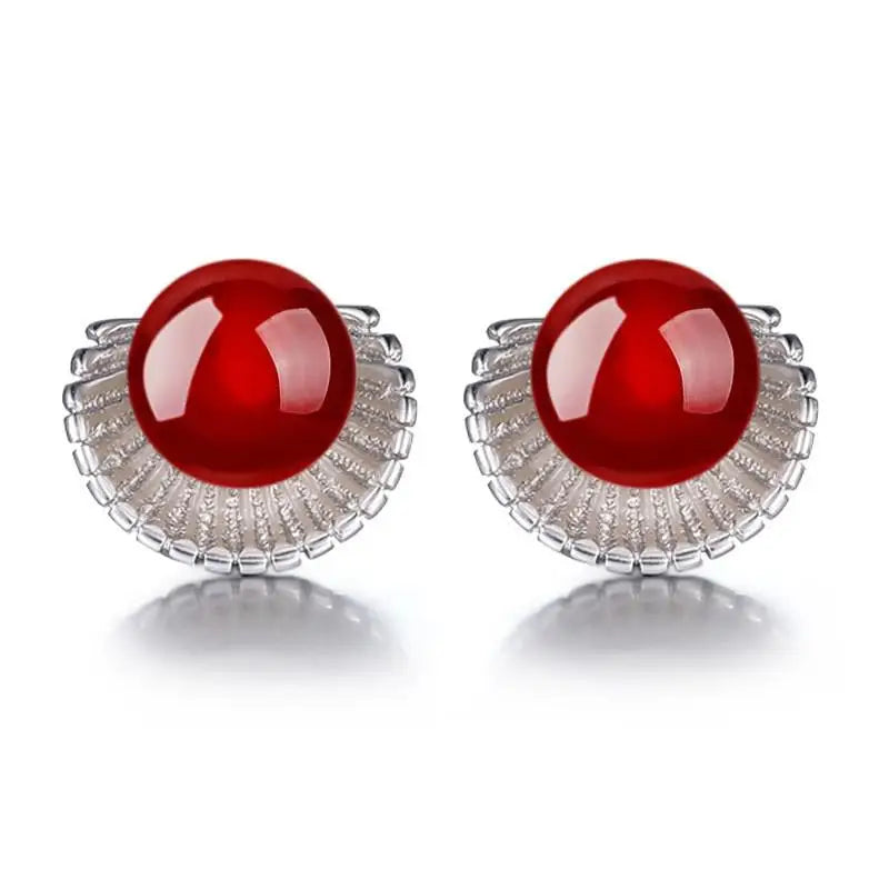 Korean Red Natural Stone Drop Earrings For Women Natural agate Jewelry Bridal Party Wedding Tassel Earrings 2023 Trendy 2Z40