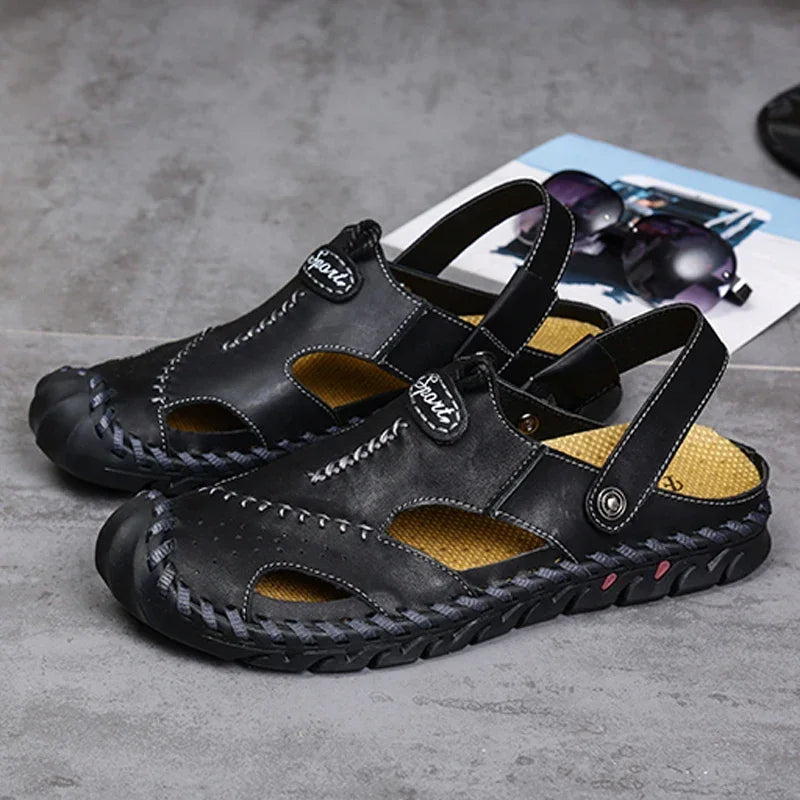 Genuine Leather Sandals Men's Comfortable Slipper Summer Man Sandals 2024 Trending Man's Leather Sandal Designer Men's Shoes