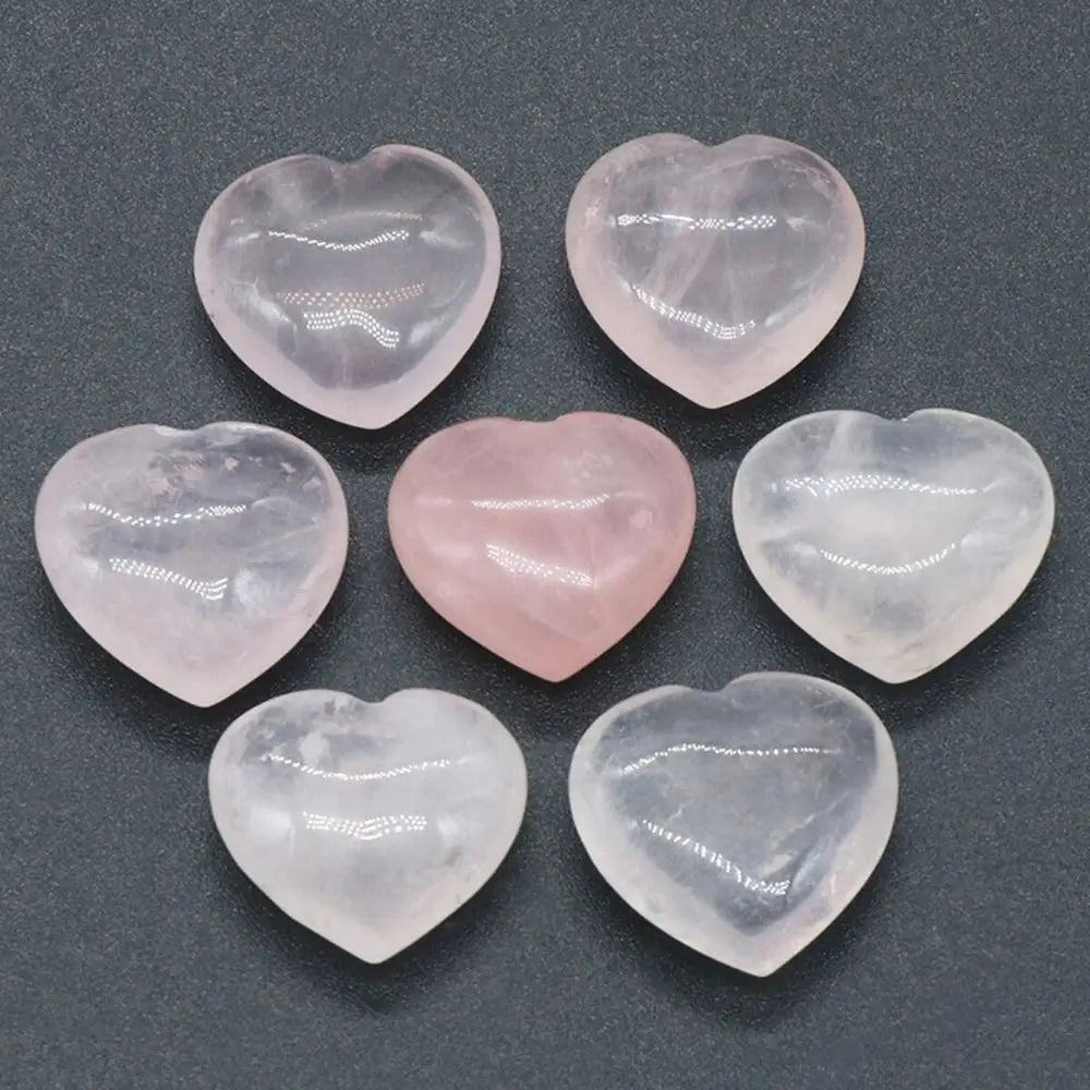 Natural Rose Quartz Crystal Love Heart Home Decoration Chakra Healing Reiki Gemstone Agate Mineral Specimen