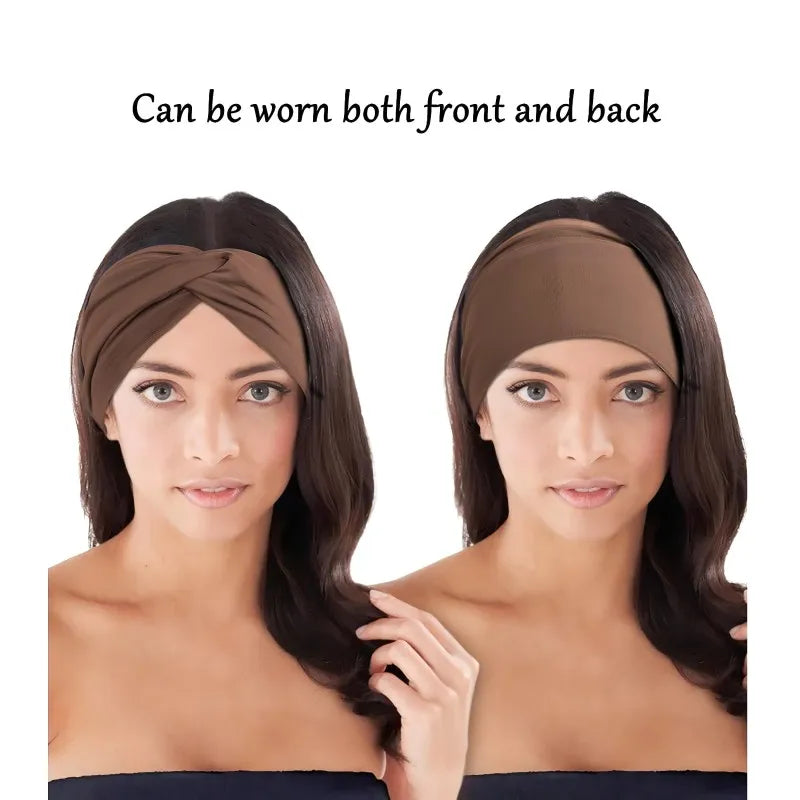 Wide Elastic Headband Hairband Pilates Yoga fitness Running Cycling Sweatband Turban Makeup Hair Hoop Makeup Headwrap for Women